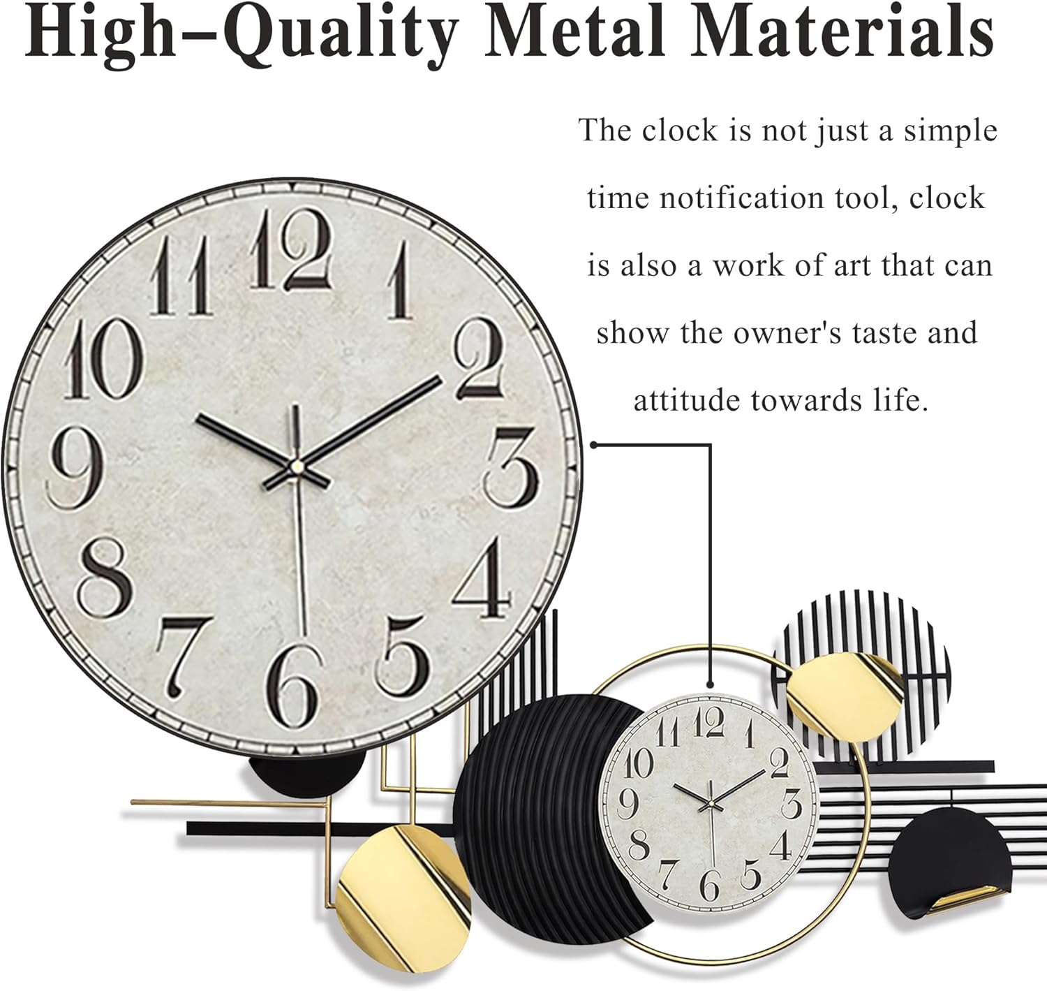 Wall Decor 59.1" X 22.8" Large Black Silent Non Ticking Analog Wall Clock,