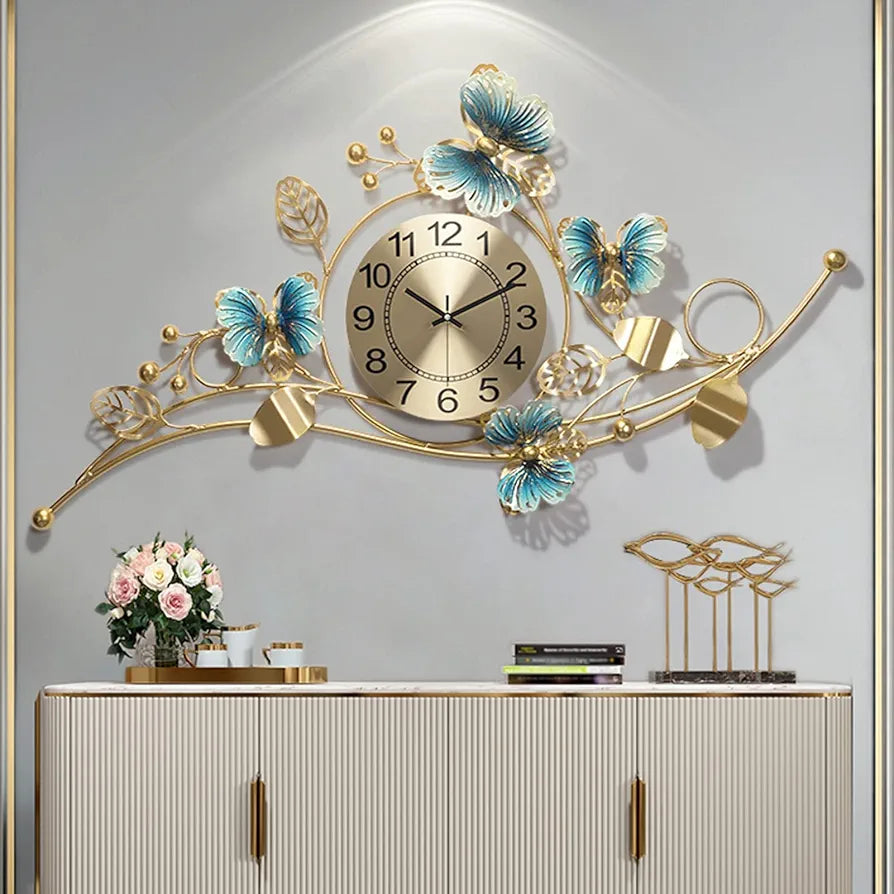 Butterfly Wall Clock, 36 Inch Battery Operated Silent