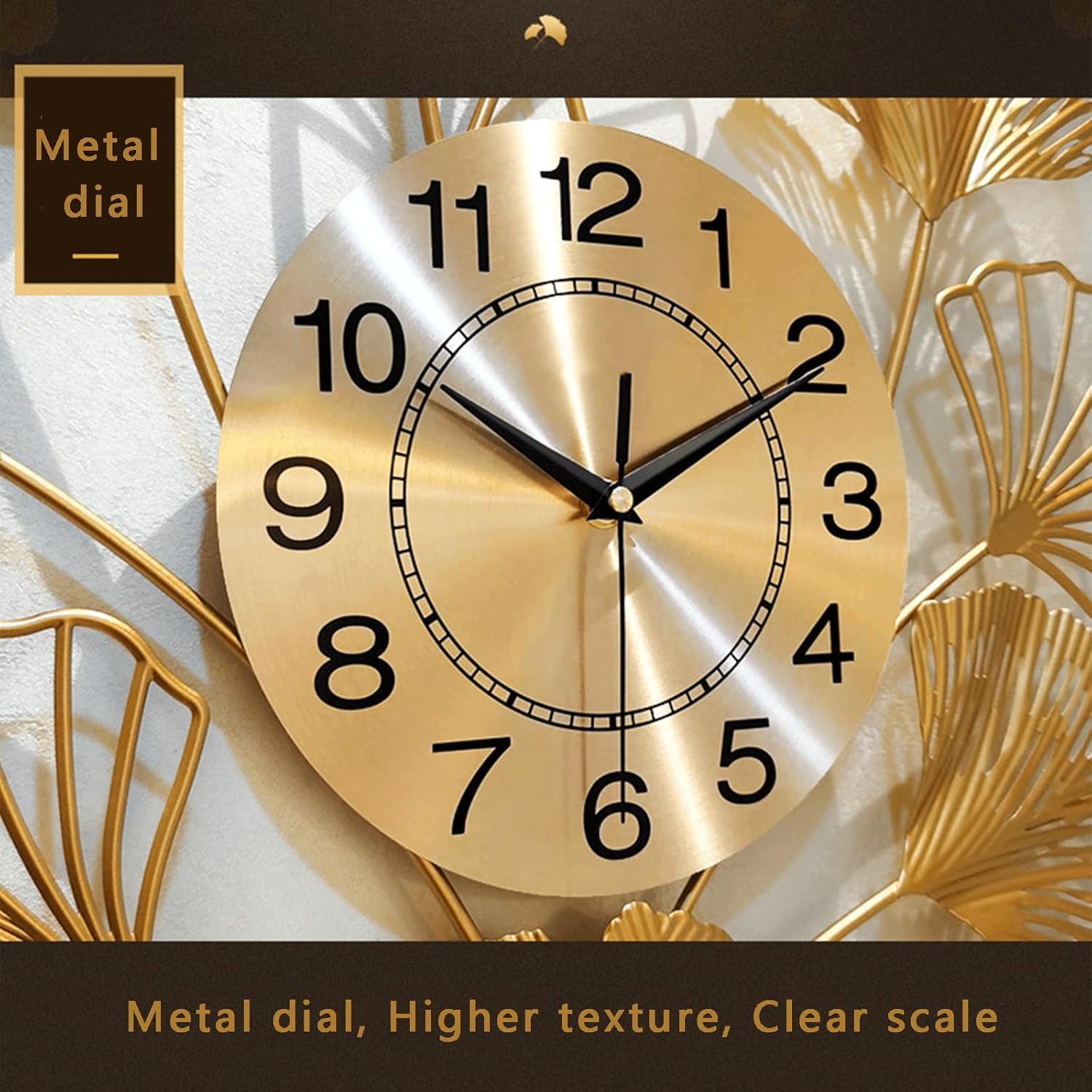 Wall Clock for Living Room Bedroom Office Home Wall Decor, 35.5×22 Inch