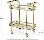 Kitchen and Bar Cart with Wheels and Mirror Shelves, Kitchen and Bartending