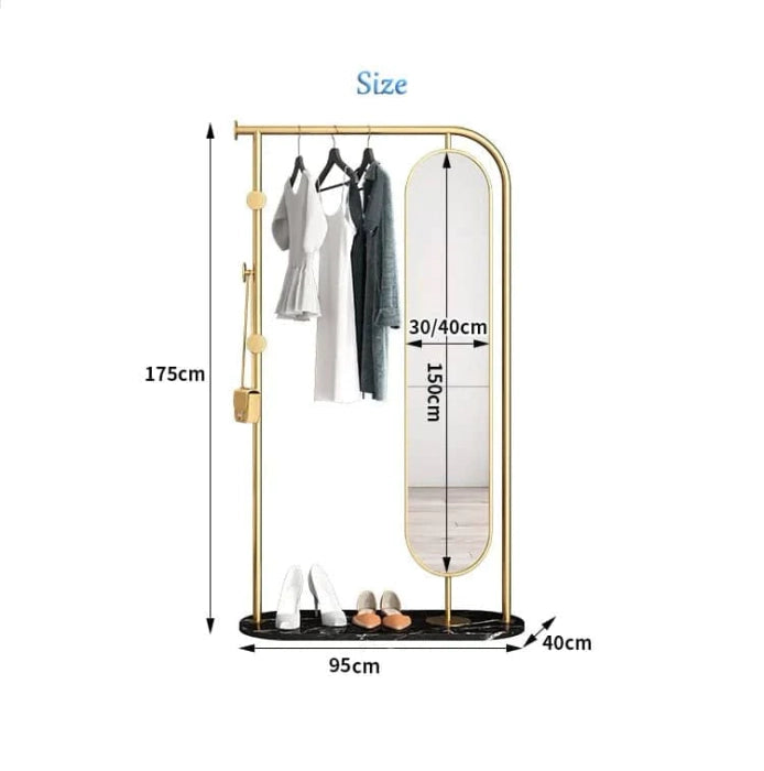 Korsa Clothes hanger with Floor mirror and marble base