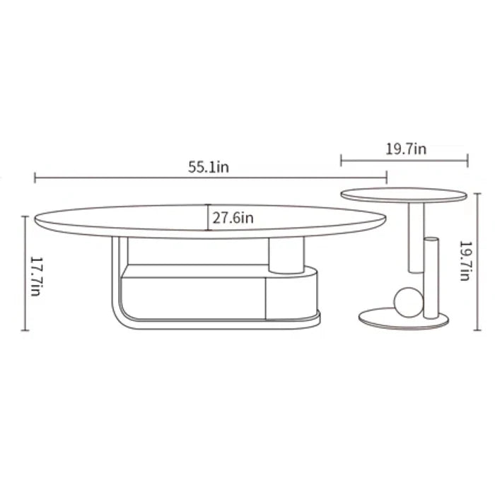Tosy Modern Center Table With Metal Base