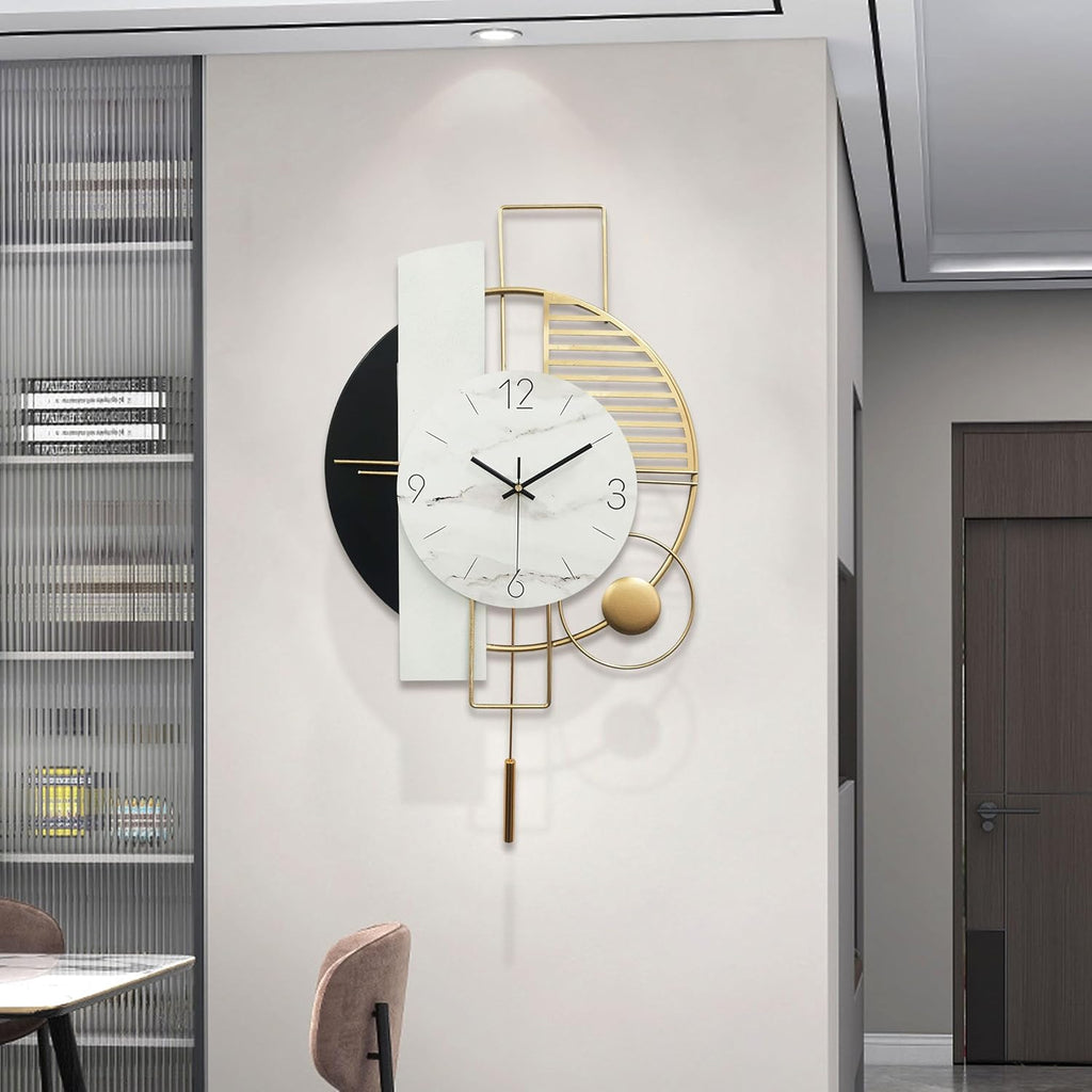 Decor,Large Decorative Gold Wall Clock, with Silent Movement Wall Clocks for Home Wall Art Decor Clock