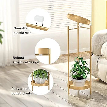 Metal Flower Pots Stand Plant Shelf for Multiple Plants,2 Tier