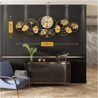 Wall clock for Living Room&Bedroom，Gold，128X43Cm (Gold 128x43cm)