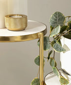 Plant Stand, White and Gold, 10 x 10 x 30, Decorative