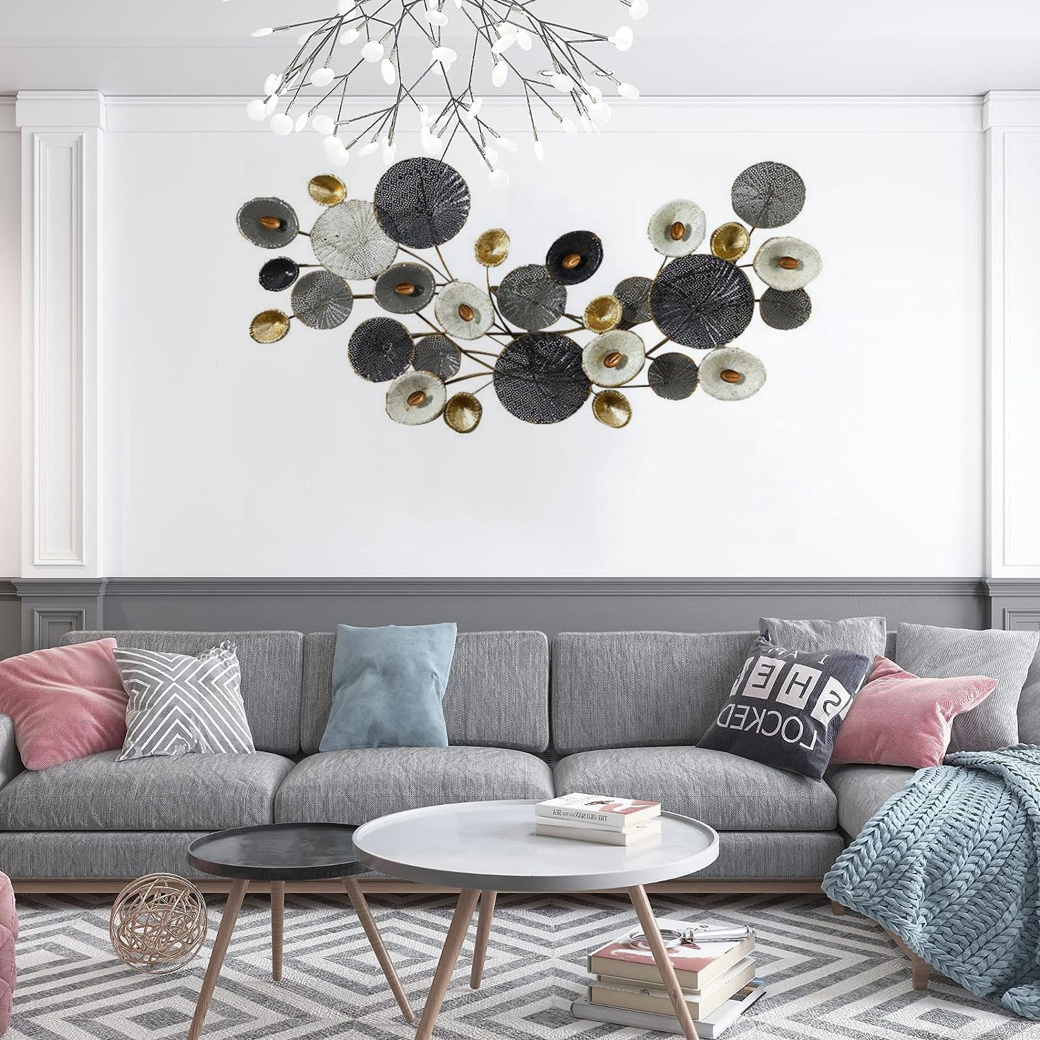 Wall Decor 51" × 28" 3D Modern Wall Art for Bedroom,