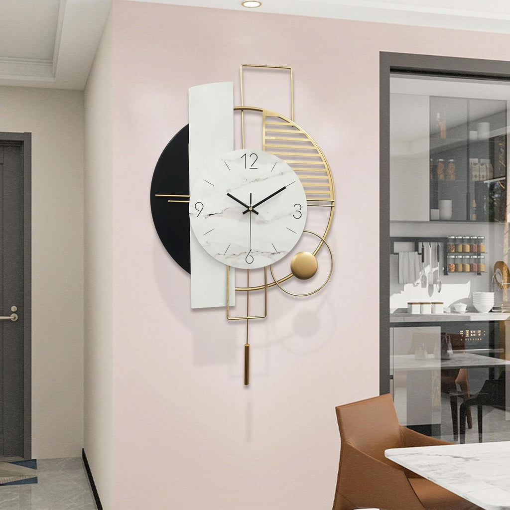 Decor,Large Decorative Gold Wall Clock, with Silent Movement Wall Clocks for Home Wall Art Decor Clock