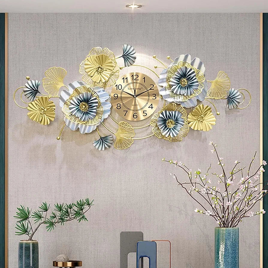 Modern Metal Wall Clock, decoration,  wall decoration, kitchen wall sculpture, living room, 100 * 45cm