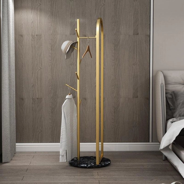 Kelva Clothes hanger with Floor mirror and marble base