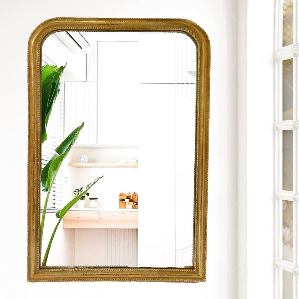 Gold Antique French Mirror in Metal Frame