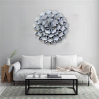3D Folded Leafs White Color Metal Wall Art
