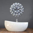 3D Folded Leafs White Color Metal Wall Art