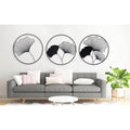 Set of 3 Circles Black Color Metal Wall Art