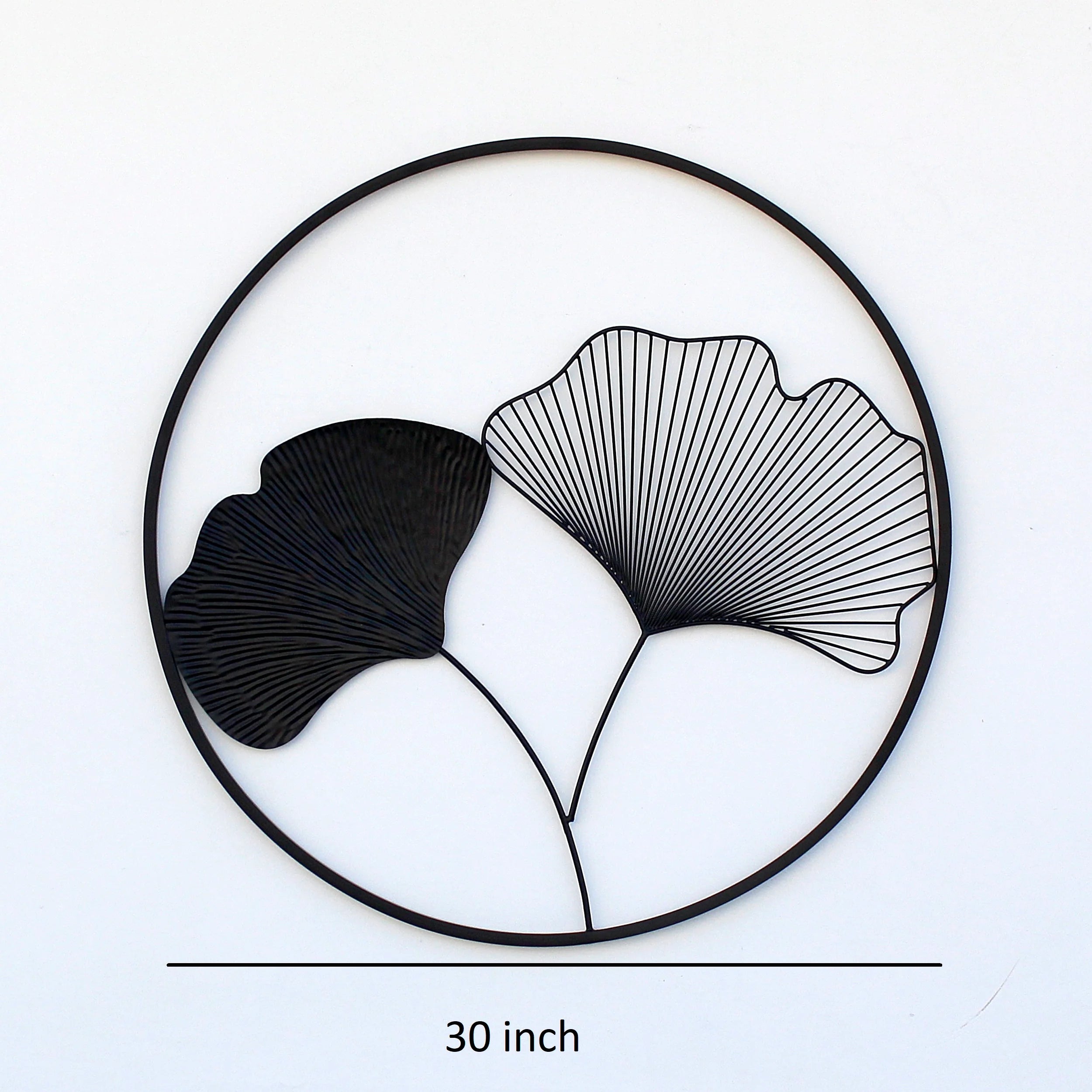 Set of 3 Circles Black Color Metal Wall Art