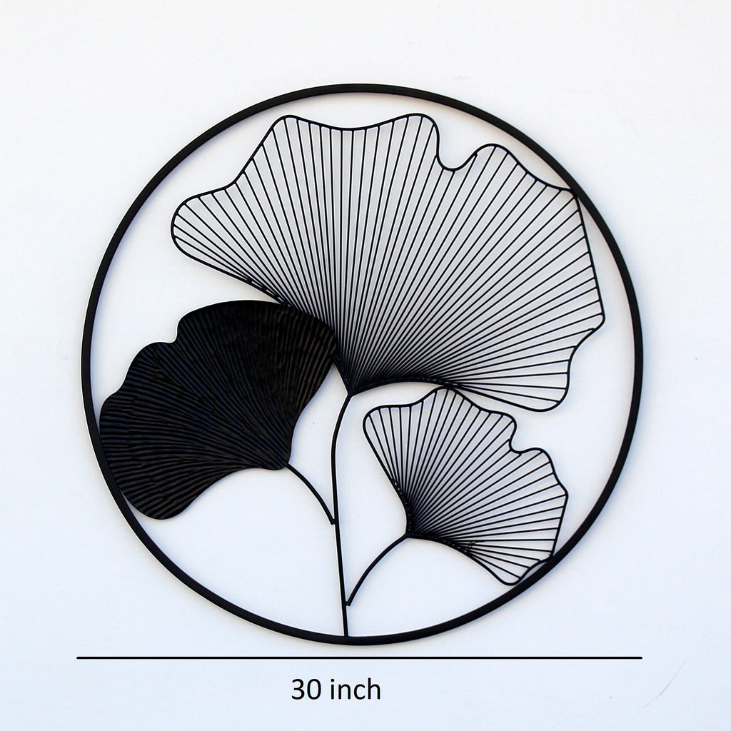 Set of 3 Circles Black Color Metal Wall Art