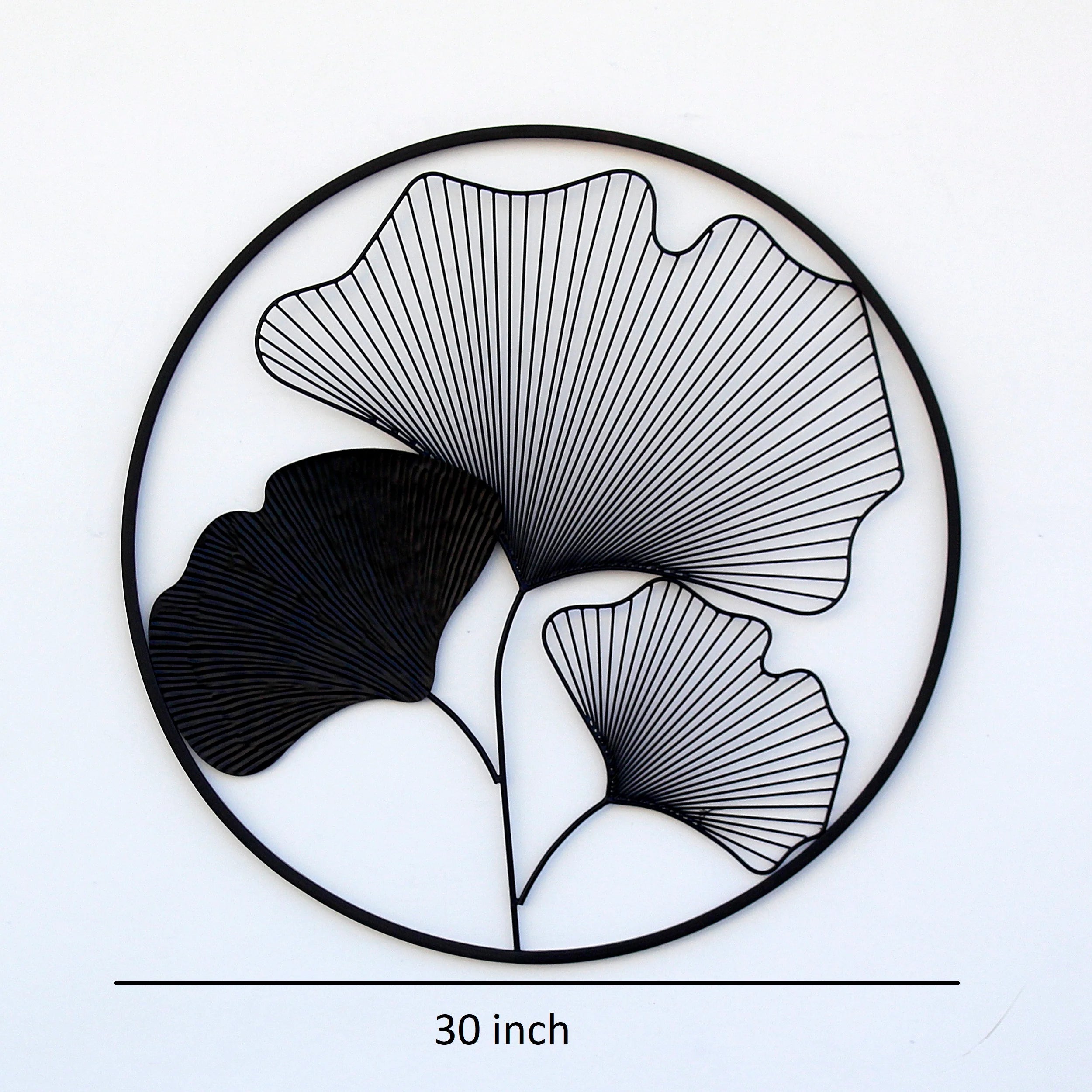 Set of 3 Circles Black Color Metal Wall Art