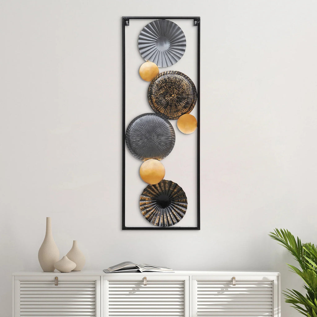 Vertical Abstract Black Metal Wall Art