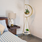 tripod planter - Gold and White Marble