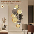 Large Contemporary Gold-Toned Metal Frame Art