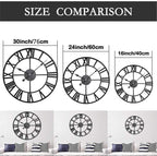 24 inch Large Metal Wall Clock, Industrial Indoor Outdoor