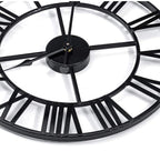 24 inch Large Metal Wall Clock, Industrial Indoor Outdoor