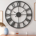 24 inch Large Metal Wall Clock, Industrial Indoor Outdoor