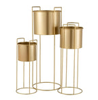 Gold Metal Planter Stand Set of 3