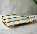 Milan Napkin Mirror Tray - Gold
