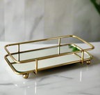 Milan Napkin Mirror Tray - Gold