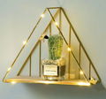 Metallic Wooden Storage Wall Shelf (Golden Triangle)