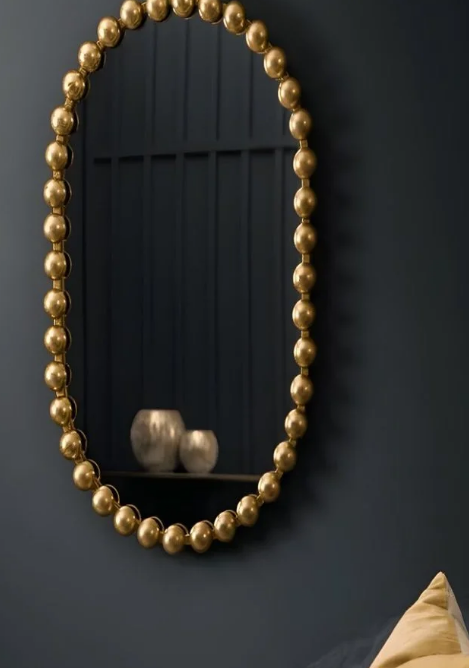 FASCINATE GOLD OVAL WALL MIRROR