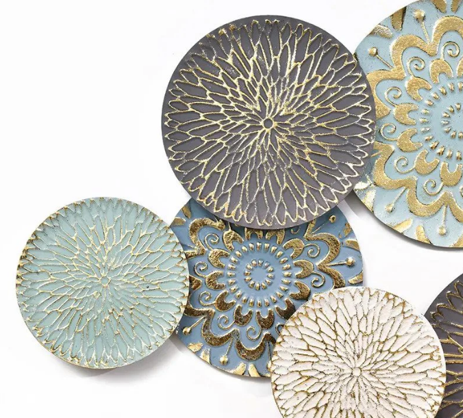 Multicolor wall plates Metal Wall Art