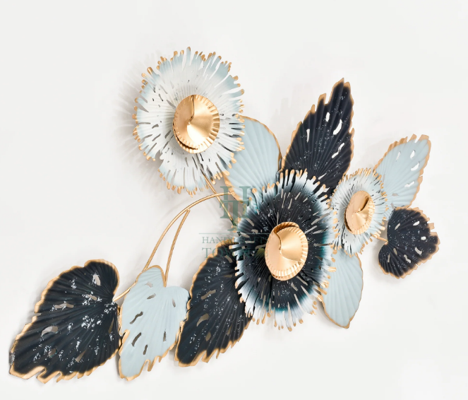 Green Leaf Metal Wall Art