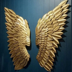Set of Two Metal Wings [Size of Each Wing -H-44 x W- 20 x Th-3 inches, Material-Wrought Iron,