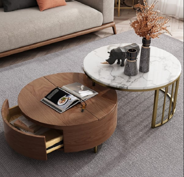 Stainless Steel with Engineered Wood center Coffee