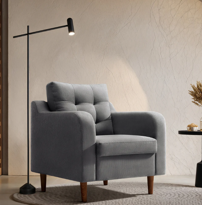 Ease Plus Grey Fabric 1 seater sofa