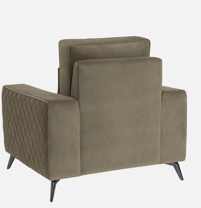 Eden Quartz Brown Fabric 1 Seater Sofa