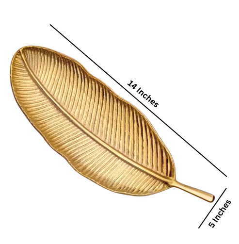 Banana Leaf Patter Tray | Leaf-Shaped Serving Platter for Serving Sweets,Cookies,Dry Fruits