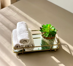 Milan Napkin Mirror Tray - Gold