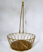 Fruit and Vegetable Metal Basket with wooden base and Banana Tree Hanger