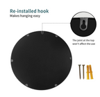 Round Wall Mirror Bronze 16 Inch -Circular Metal Framed Wall Mounted Mirror,