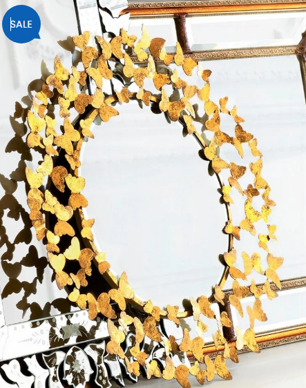 GOLDEN CHARMING BUTTERFLY MIRROR