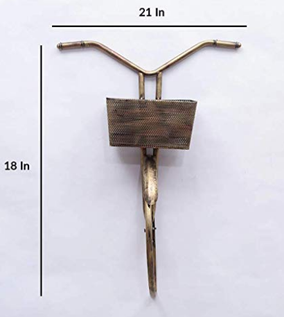 Vintage Half Panel Big Cycle Wall Decoration Piece Beautifully Built (18X7X21 inch) Standard, Gold