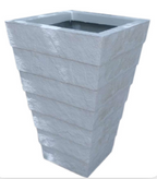 Tapered Square Planter with Stacked Tiered Stone Finish