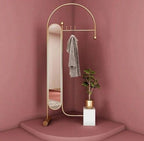 Koo Decorative Full Length Standing Floor Mirror Decor in Gold with Marble Base With Hanger