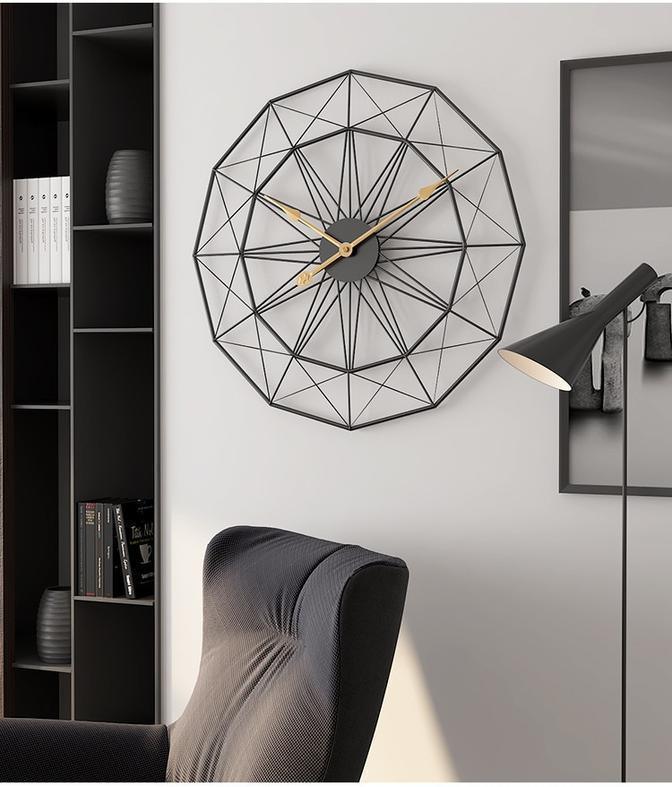 Metal Black and Golden Wall Clock for Living Room Office & Bedroom | 30 Inch Big Wall Clock