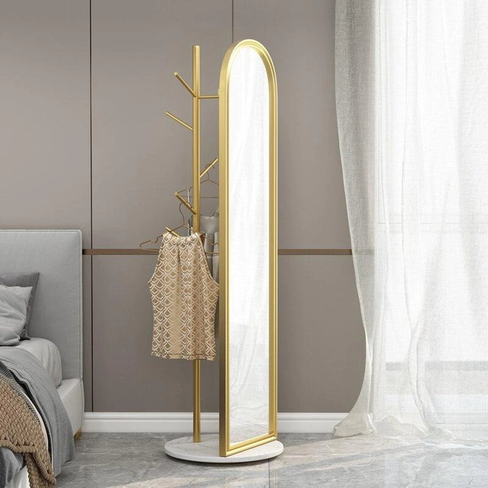 Kelva Clothes hanger with Floor mirror and marble base