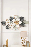 Gold & Green Floral Metal Wall Art ( Length 133cm x Height 68 cm