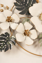 Gold & Green Floral Metal Wall Art ( Length 133cm x Height 68 cm